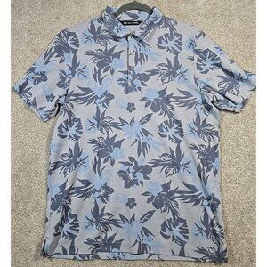 Travis Mathew Polo Shirt Take the Bait Floral Pima Cotton Blend Breathable Men L